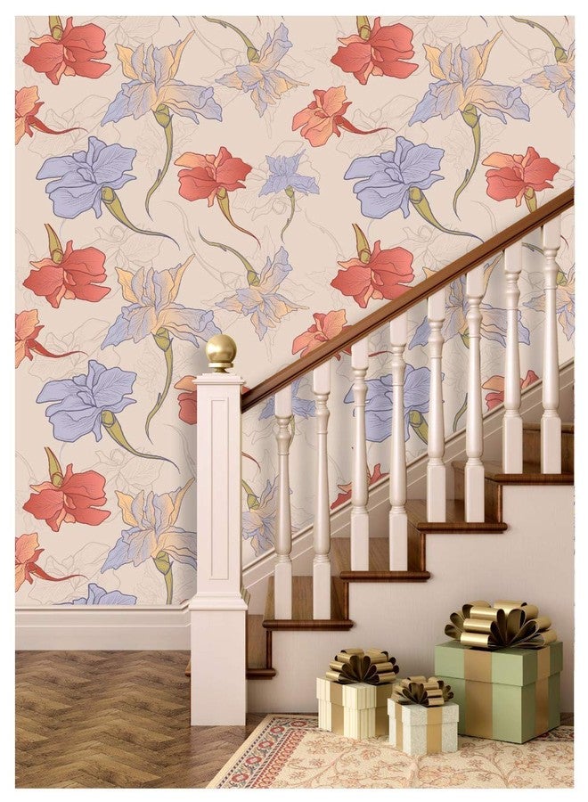 Paper Plane Design Wallpaper Self Adhesive Sticker Theme Floral Printed Multicolour- 40 sq. ft, 16 X 90 inch X 4 Rolls - Image 3